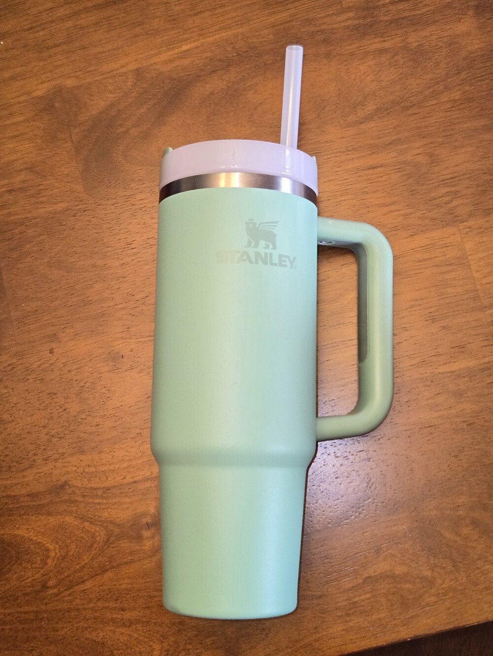 Stanley Seafoam Travel Mug with White Lid and Straw 30 oz